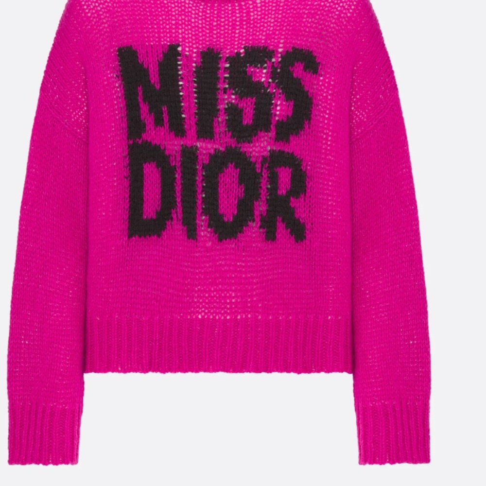 Dior Pink and Black Crew Neck Sweater
